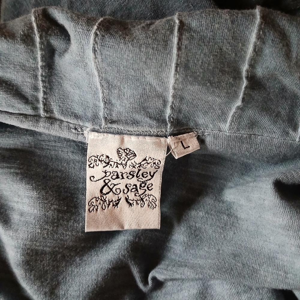 Parsley & Sage Slate Blue Long Sleeved Button Up Tunic Large - Picture 6 of 7
